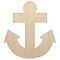 Boat Anchor Nautical Unfinished Wood Shape Piece Cutout for DIY Craft Projects